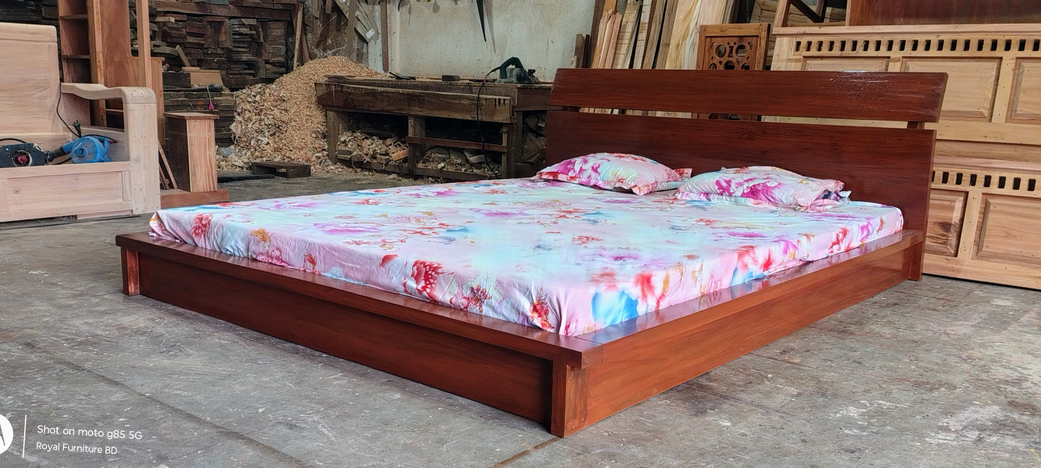 Solid Mahogany Low Height Platform Bed WCF-Code-BD-508_img_0