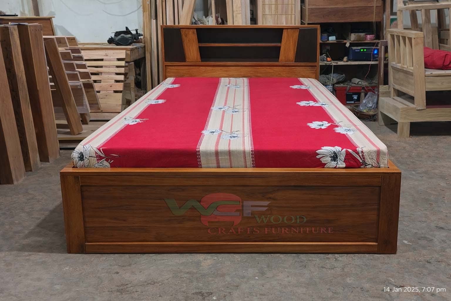 Modern Wooden Full Box Bed | কাঠের ফুল বক্স খাট | WCF-Code-BD-372_img_0
