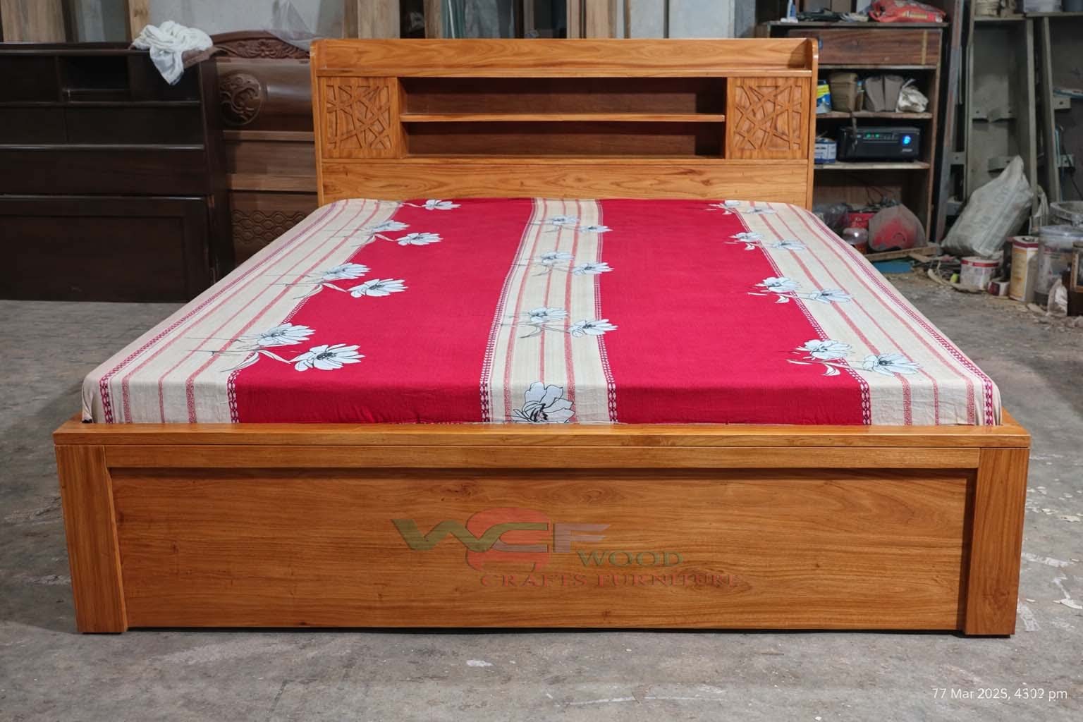 Solid Wooden Full Box Bed | কাঠের ফুল বক্স খাট | WCF-Code-BD-415_img_0