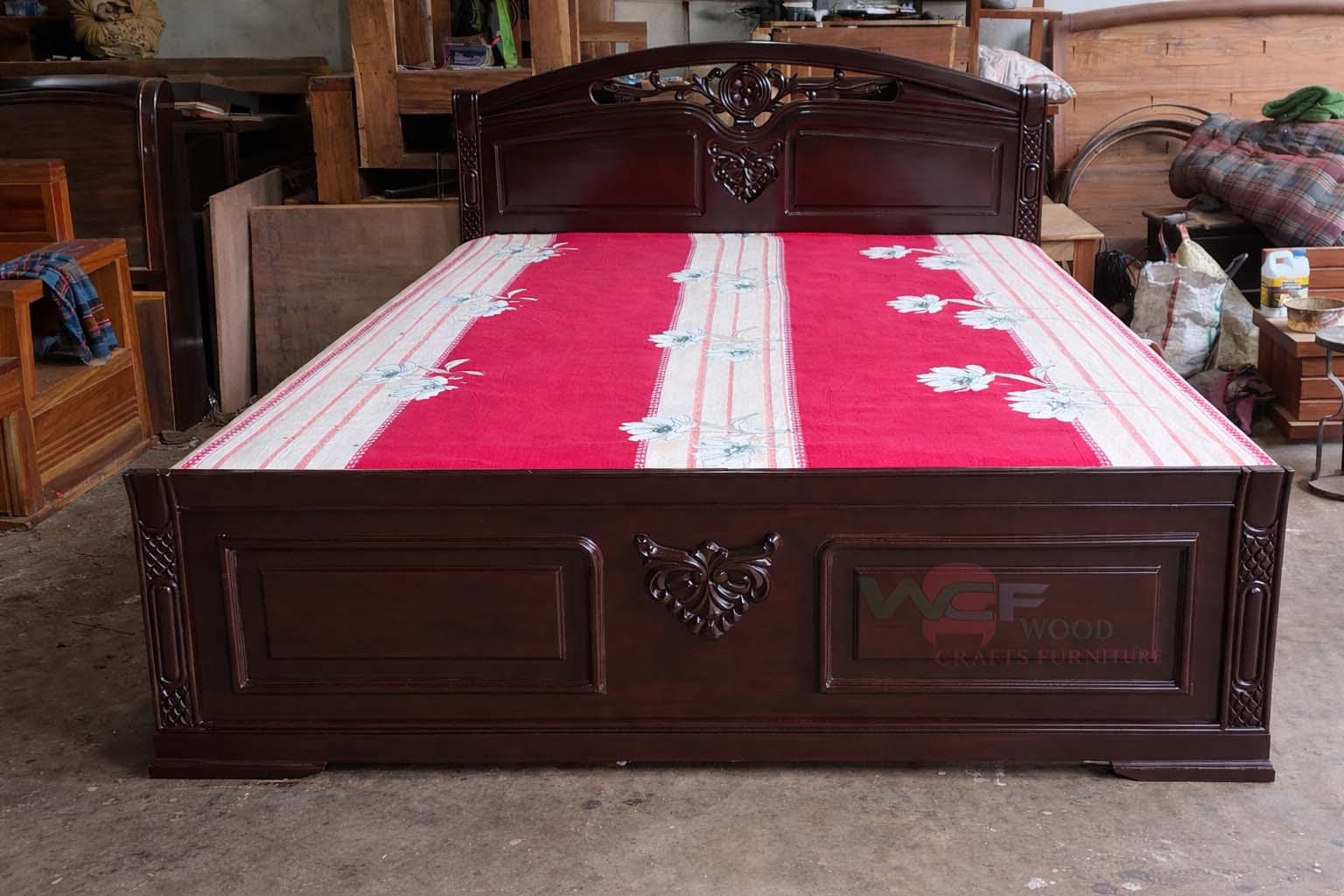 Classic Carved Solid Mahogany Sami Box Bed | WCF-Code-BD-430_img_0