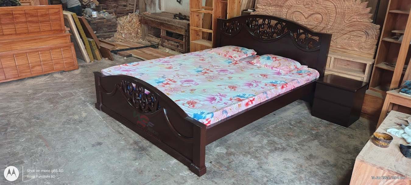 Luxury Solid Wooden Bed (Carved Design) | WCF-Code-BD-562_img_4