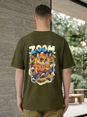 Cool Skateboard Cat Graphic T-Shirt_img_1