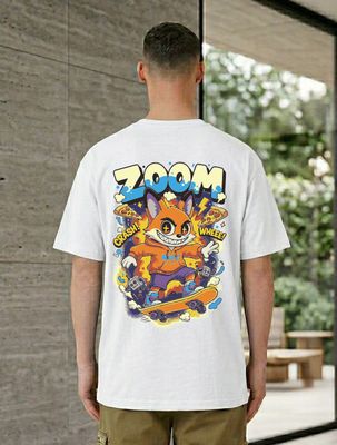 Cool Skateboard Cat Graphic T-Shirt_img_4