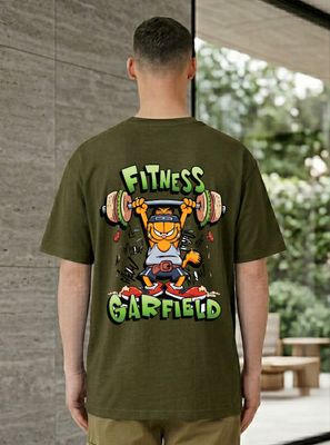 Fitness Garfield Graphic Printed T-Shirt_img_2