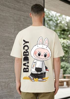 Bad Boy Cartoon Bunny Graphic Back Print T-Shirt_img_1