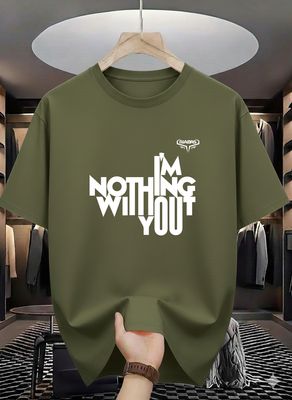 Modern Typography Casual Drop Shoulder T-Shirt_img_2