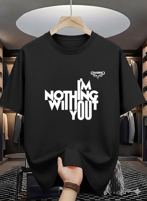 Modern Typography Casual Drop Shoulder T-Shirt_img_4