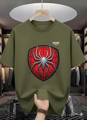 Spider Shield Graphic Drop Shoulder T-Shirt_img_0