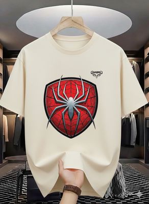Spider Shield Graphic Drop Shoulder T-Shirt_img_1