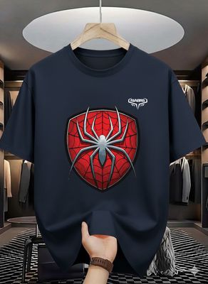Spider Shield Graphic Drop Shoulder T-Shirt_img_2
