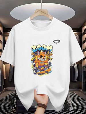 Zoom Skateboarding Cartoon Graphic T-Shirt_img_0