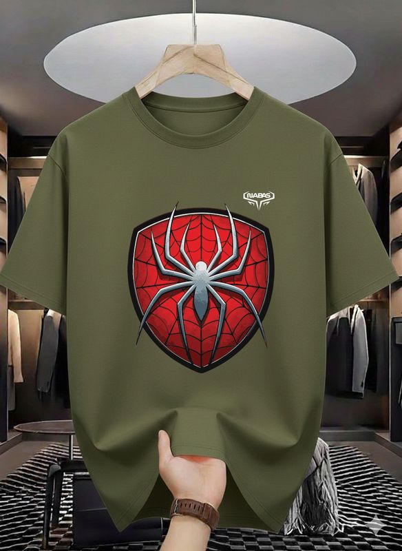 Spider Shield Graphic Drop Shoulder T-Shirt