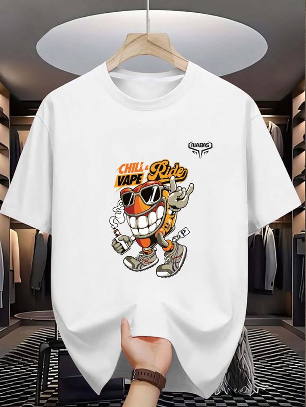 Chill Ride Street Cartoon Graphic T-Shirt