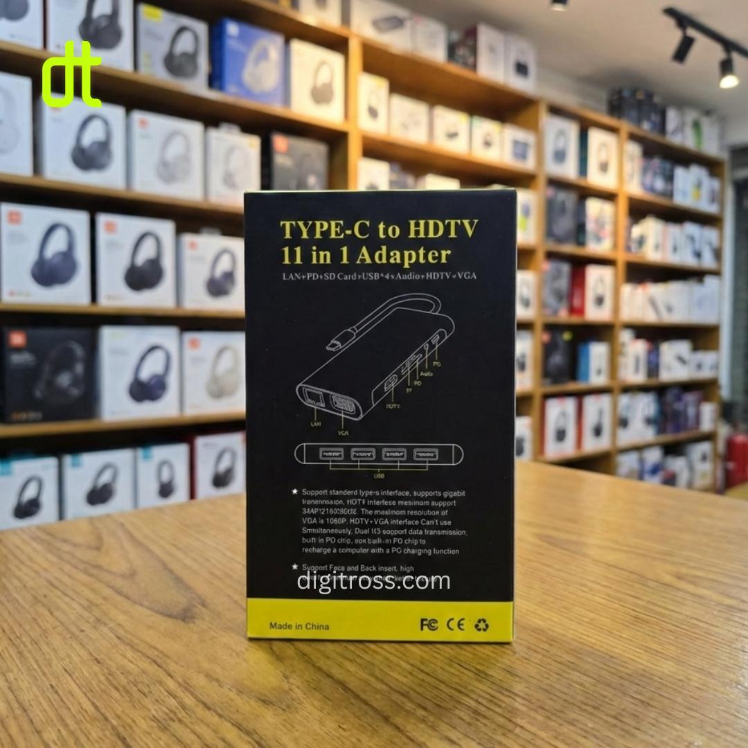 11 in 1 Type C Hub with 1x HDMI, 2x USB A, 2x USB C, RJ45 Ethernet, SD TF Card Reader for Mac Mini, Windows PC, Macbook, Laptop, Android_img_2