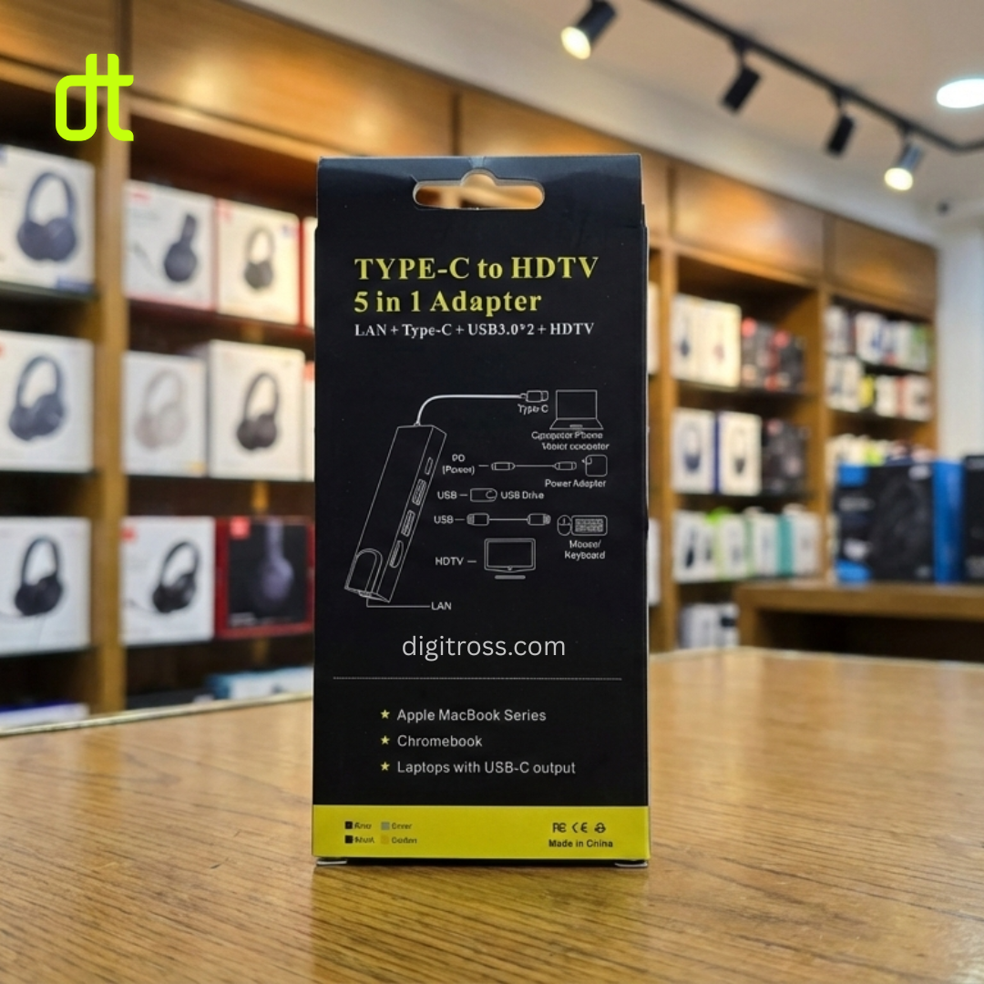 5 in 1 USB-C Hub Adapter with 4K HDMI, 3× USB 3.0 Ports & PD Charging – Multi-Port Expansion for Laptop, MacBook, Tablet & Smartphone_img_3