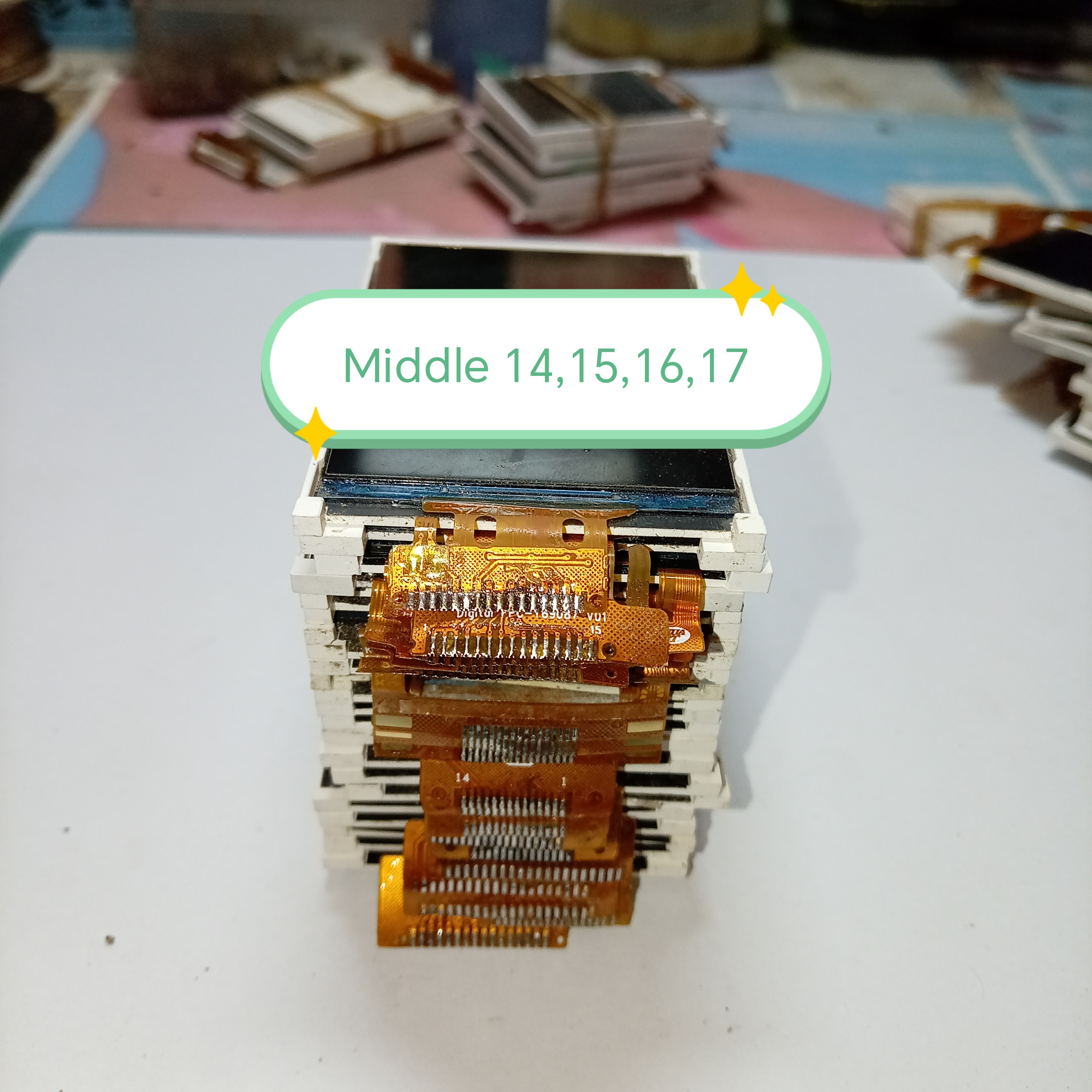 Display 2.4 Middle 14,15,16,17 pin সব মিলিয়ে নিতে হবে।