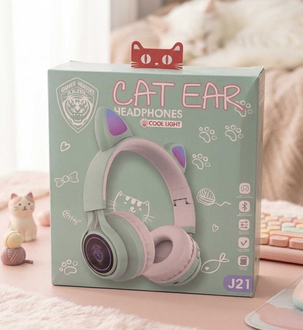 Cat Headphone J21 Wireless Bluetooth Headphones – Foldable, FM Radio, SD Card Support_img_3