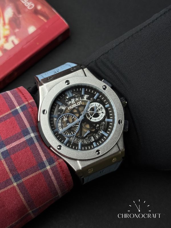 Hublot Classic Fusion Aerofusion Chronograph Titanium Sky Blue AA