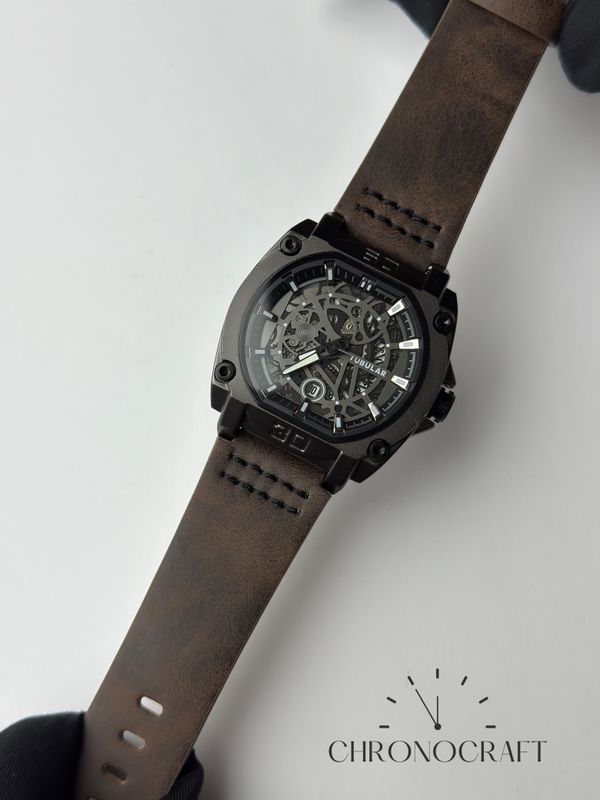 Tubular Square Skeleton Dark Brown AA