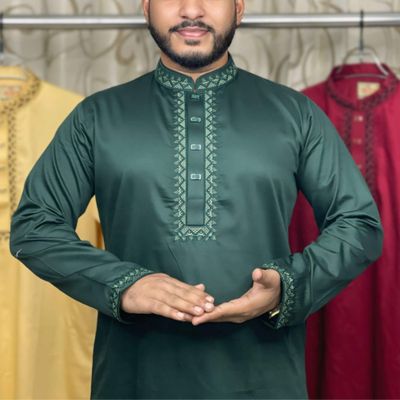 Plain Cotton Embroidery Panjabi_img_1