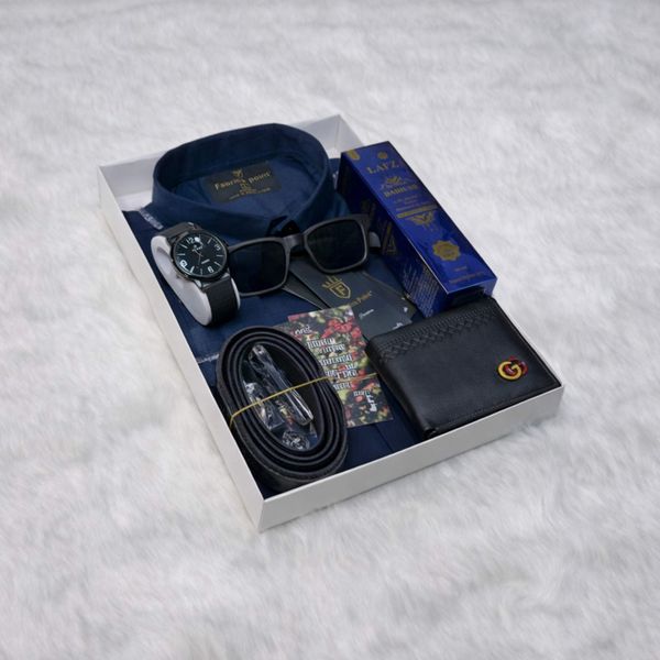 Blue Shirt Gift Combo Set For Men