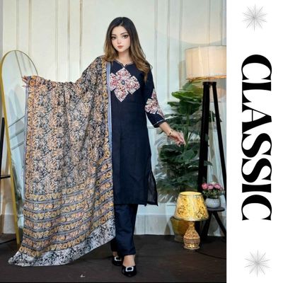 Classic Black Printed Three Piece_img_2