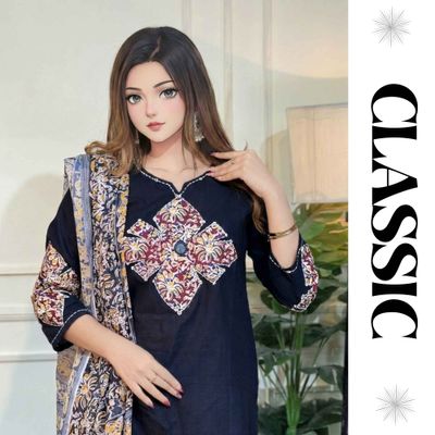 Classic Black Printed Three Piece_img_0