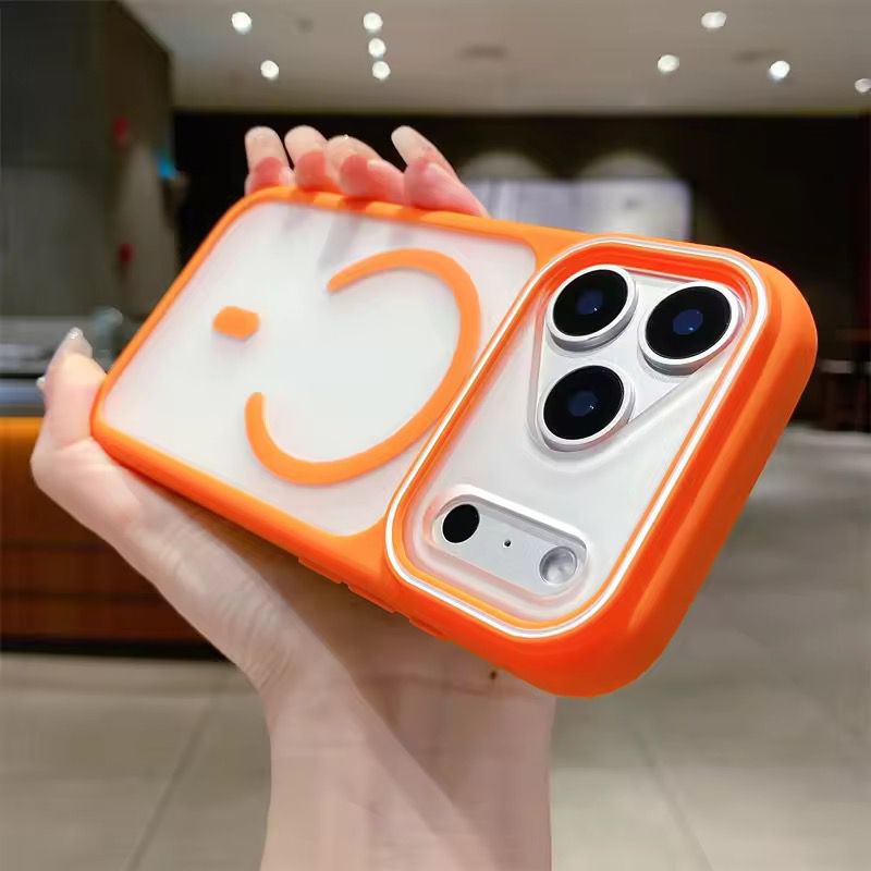 Triangular Camera Edge Matte MagSafe Anti-Shock cases