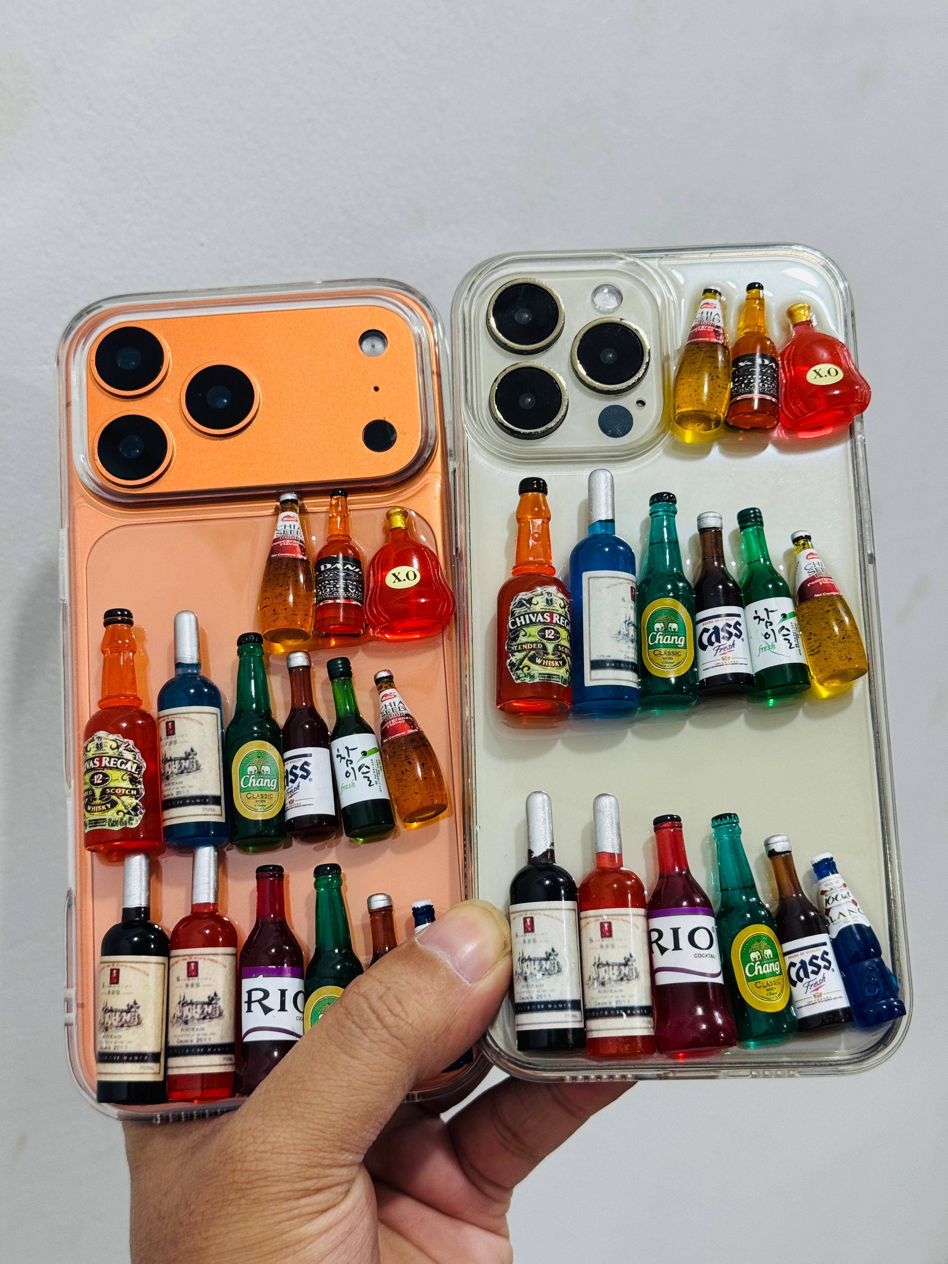 Wine Bottle Trending Party Case Soft TPU for iPhone 12-17 Pro Max Cover, New INS Three-dimensional Wine Bottle Feather Trending Phone Case_img_4