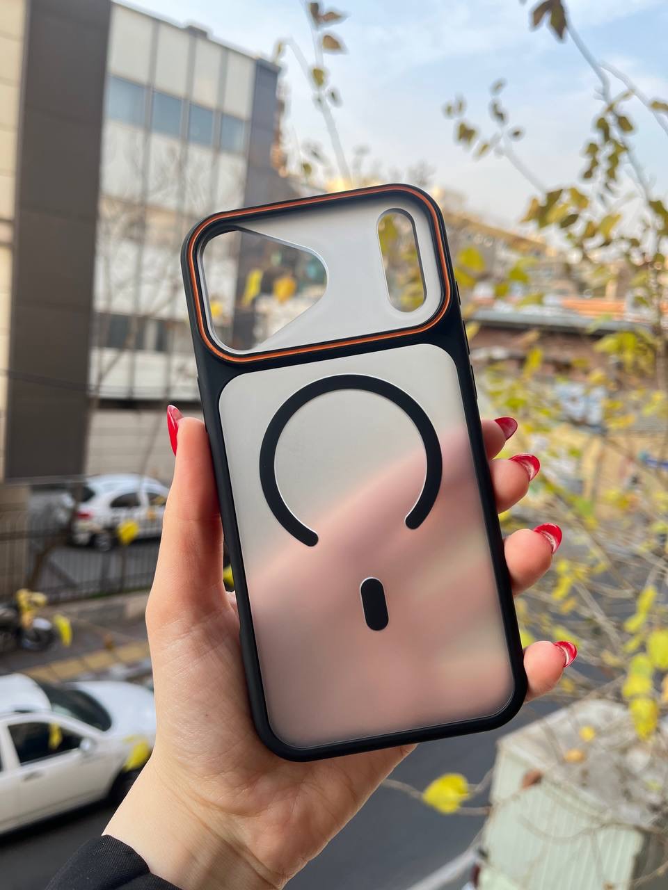 Triangular Camera Edge Matte MagSafe Anti-Shock cases_img_3