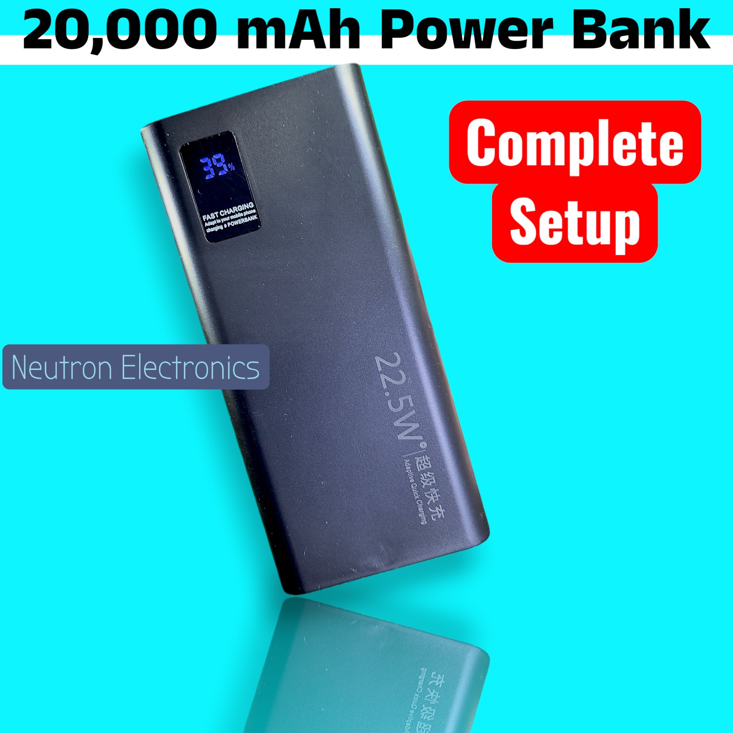 22W 20,000 mAh Fast Charging Power Bank