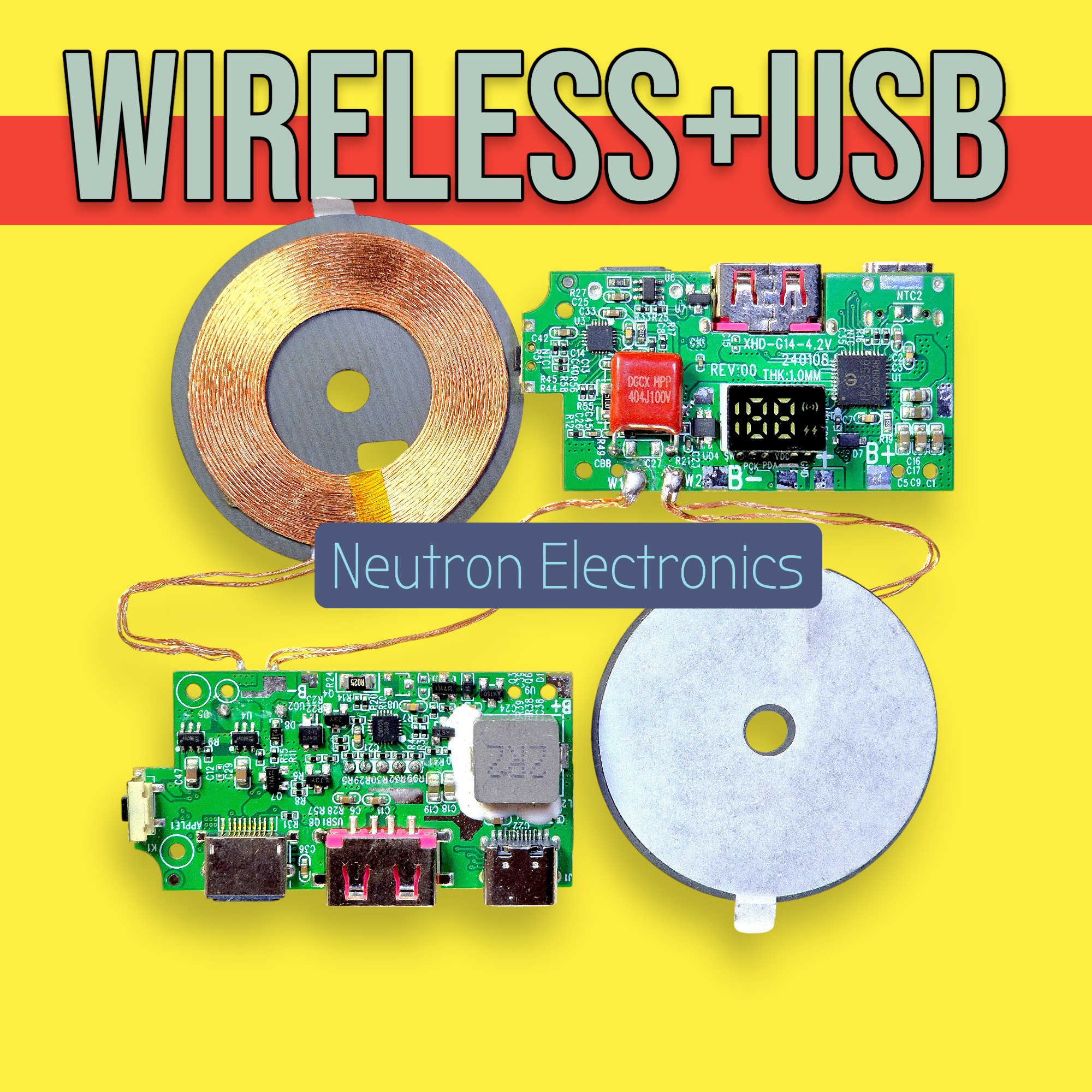 IP5356 USB + Fast Wireless Charge Module
