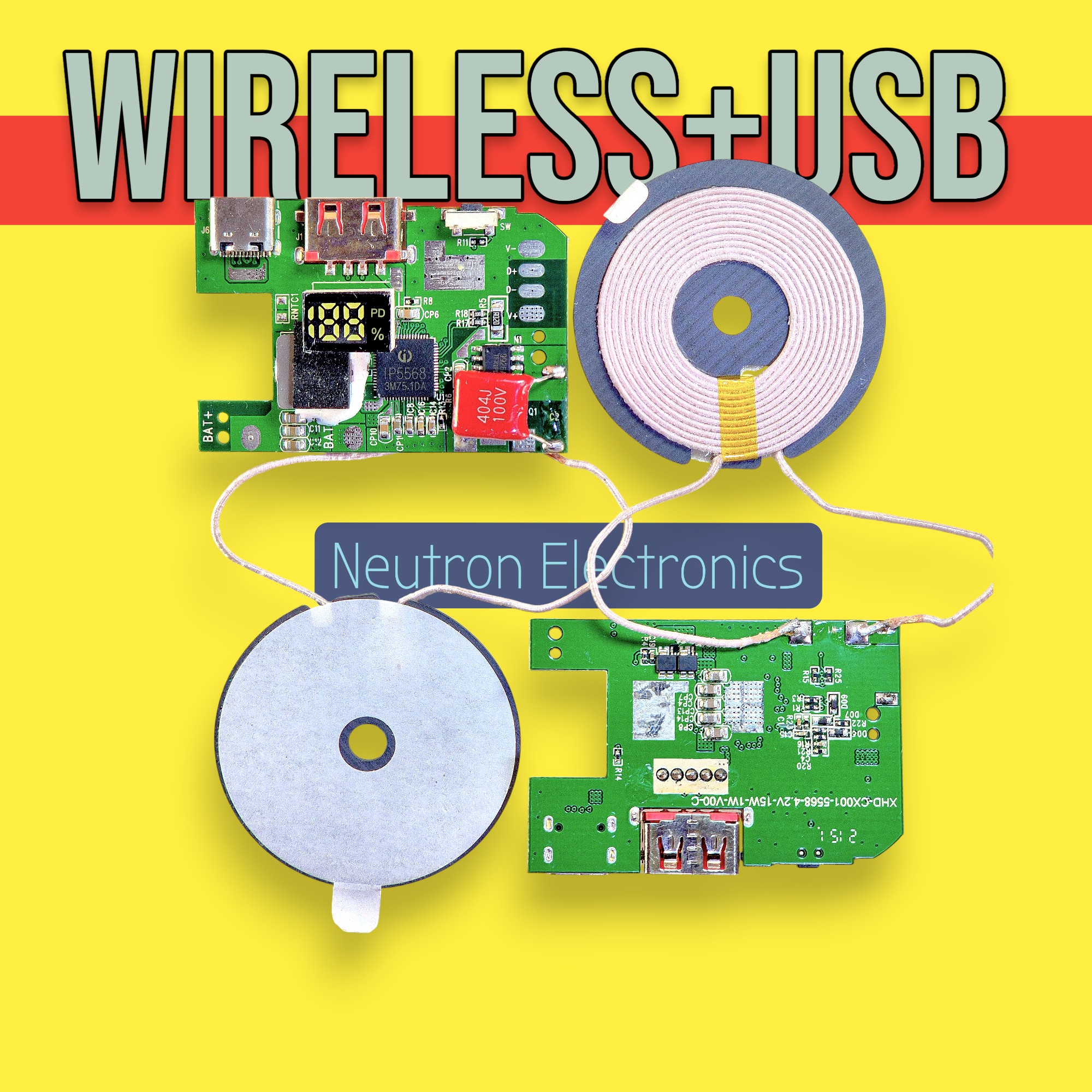 IP5568 USB + Fast Wireless Charge Module