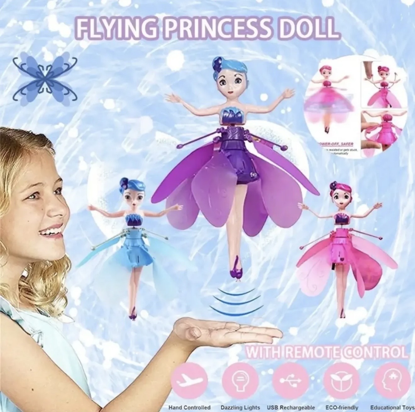 Flying Frozen Anna Elsa Princess Doll_img_1