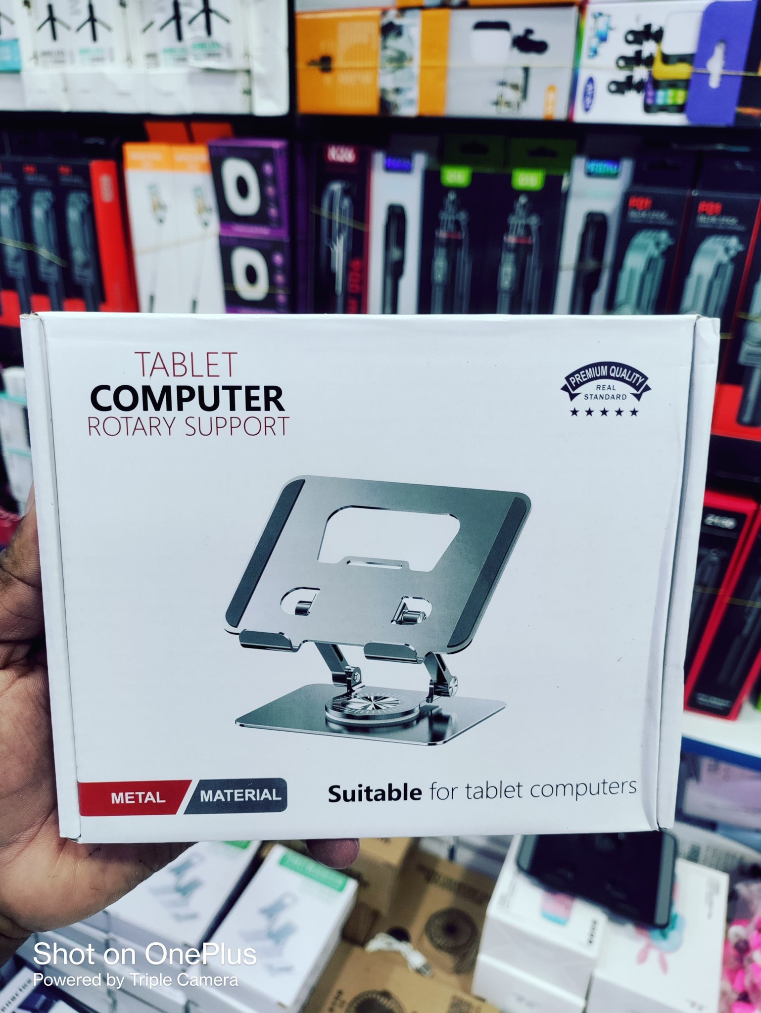 Tablet Stand Foldable Aluminium Tablet Stand Tablet Holder For iPad Pro Stand 360° Rotation_img_1