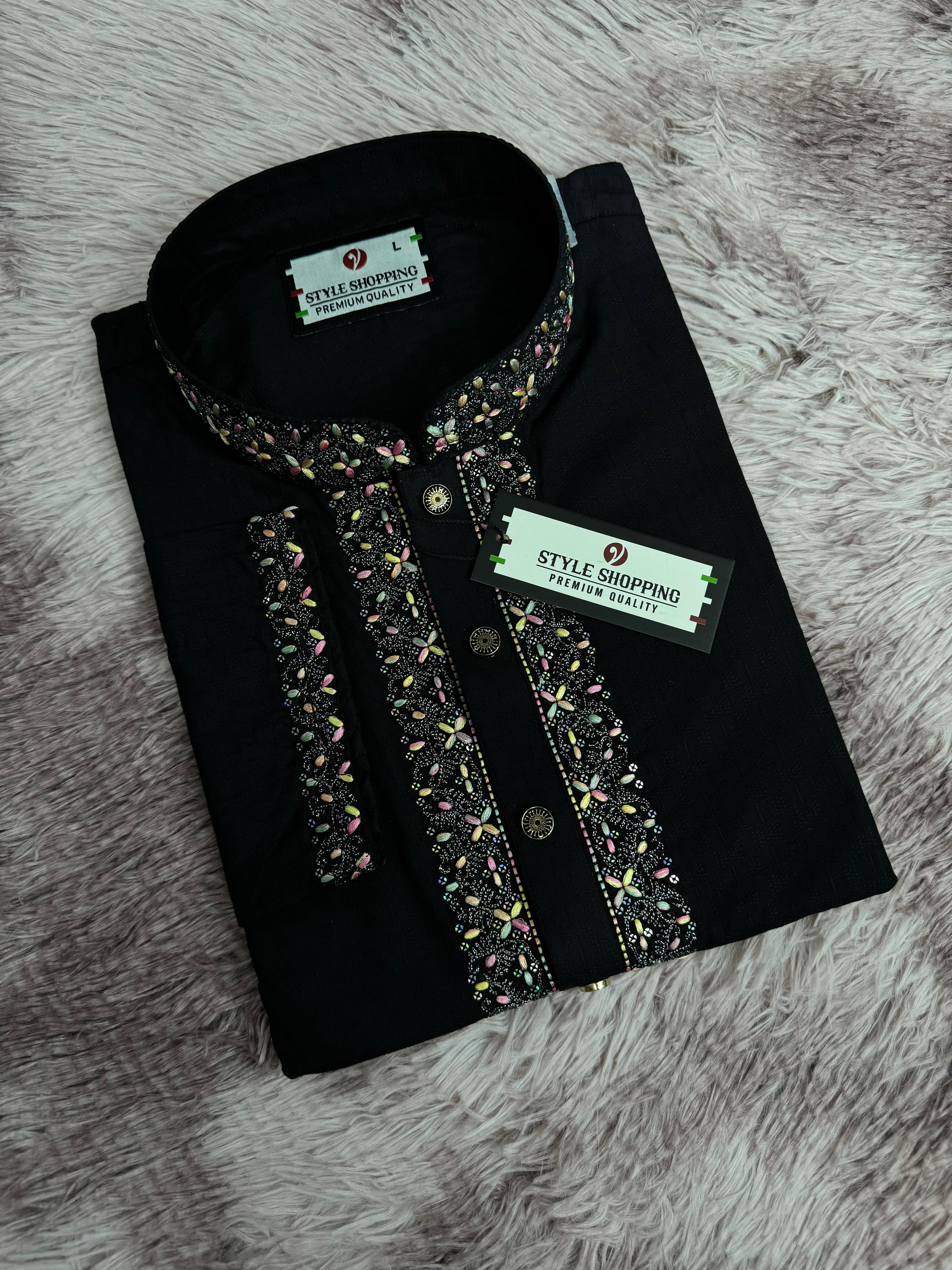 Eid Collection 2026 Black Sequence Embroidery Punjabi_img_2