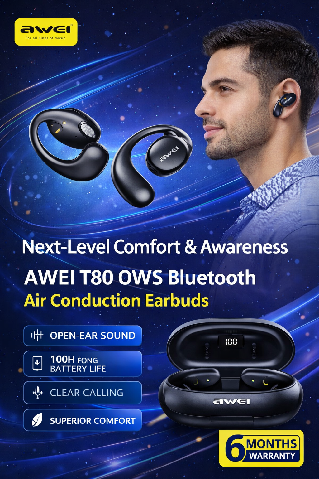 Awei T80 OWS Bluetooth Air Conduction Earbuds_img_1