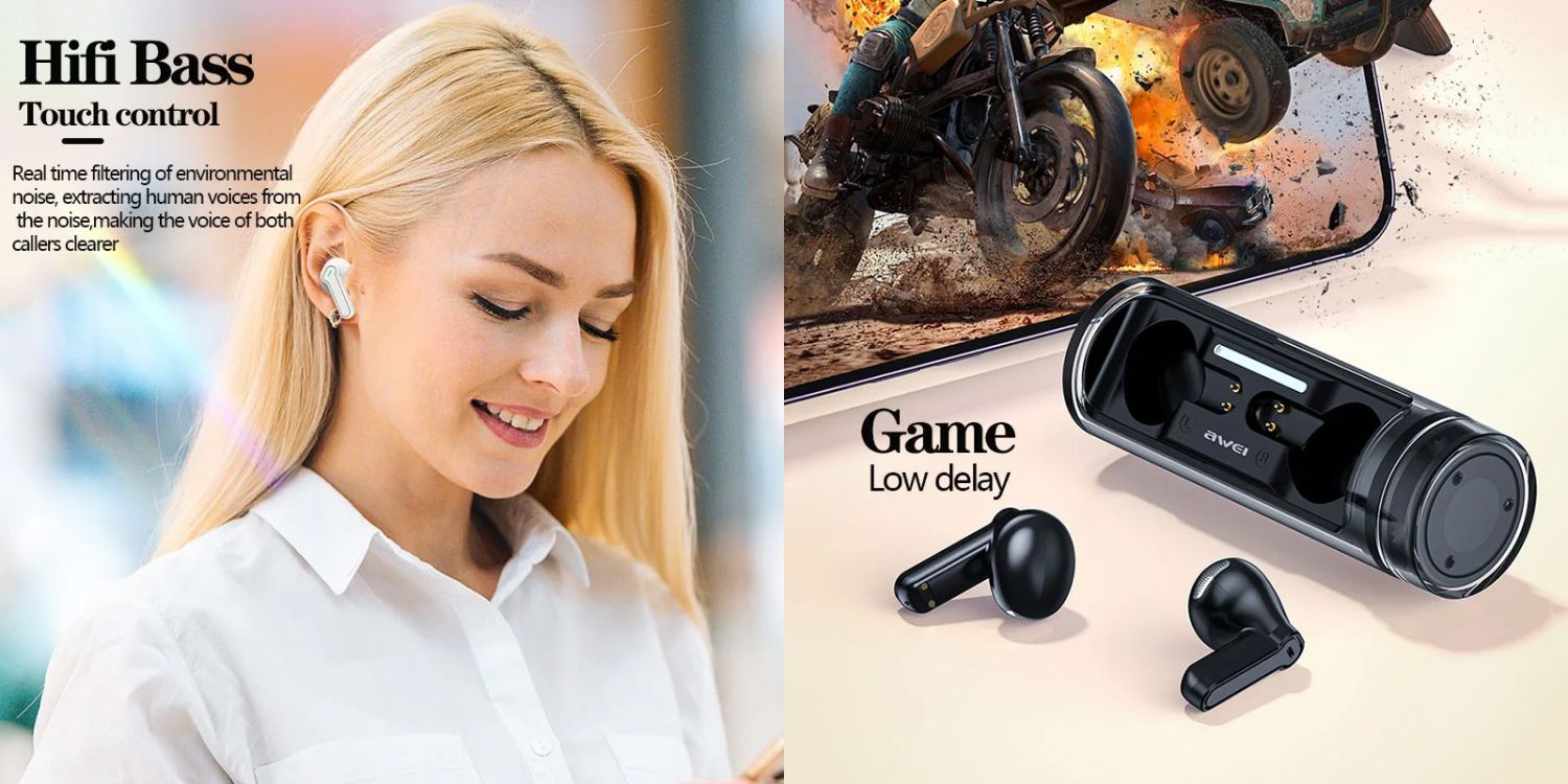 Awei T77 TWS Wireless Earphone Double Mic ENC Bluetooth 5.3_img_1