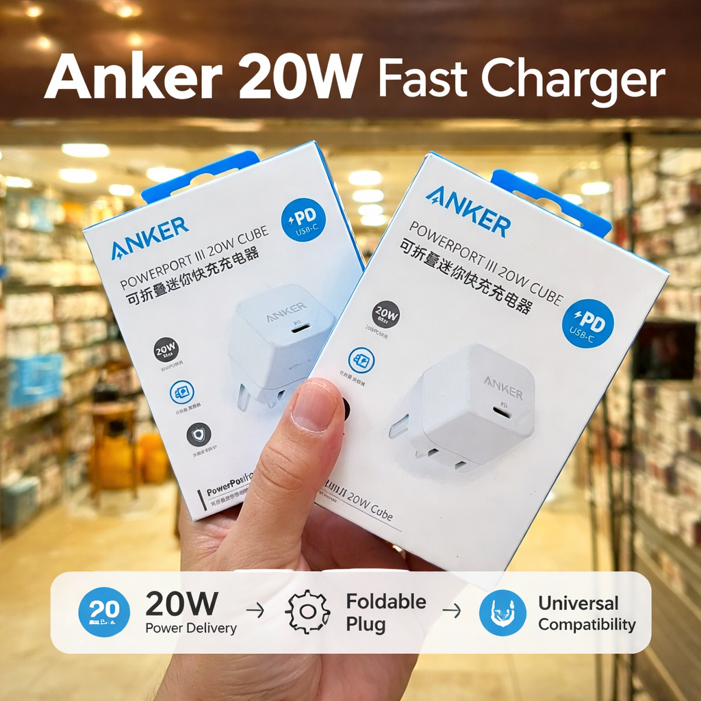 Anker 20W Box Fast Charger with Foldable Plug, PowerPort III 20W Cube Charger_img_1