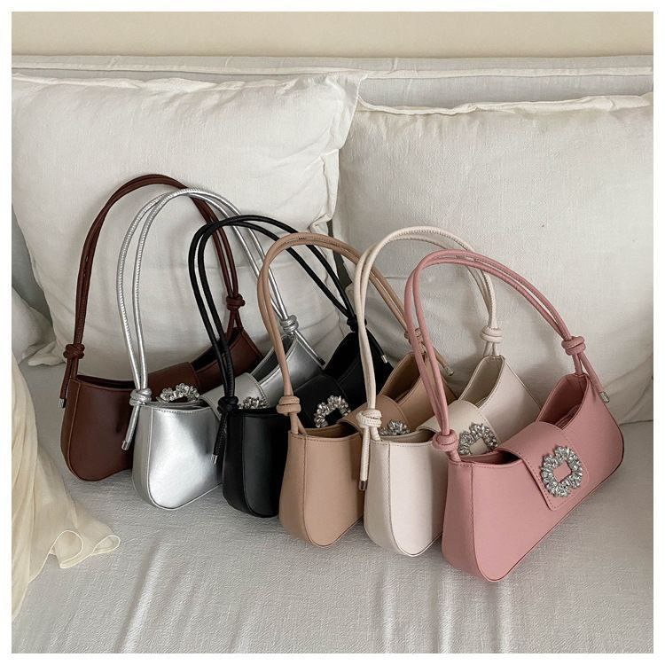 Women's Trendy Square Buckle PU Leather Shoulder Bag - Versatile Underarm Style-RM111_img_2