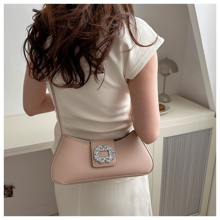 Women's Trendy Square Buckle PU Leather Shoulder Bag - Versatile Underarm Style-RM111_img_1