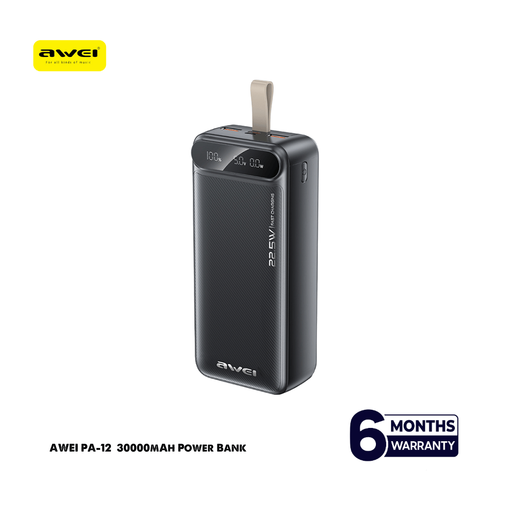 Awei PA-12 30000mah 22.5W PD Supported Fast Charging Powerbank_img_0