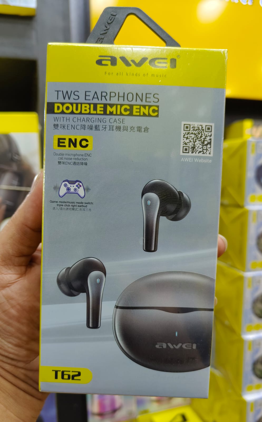 AWEI T62 ENC True Wireless Earphone Double MIC_img_1