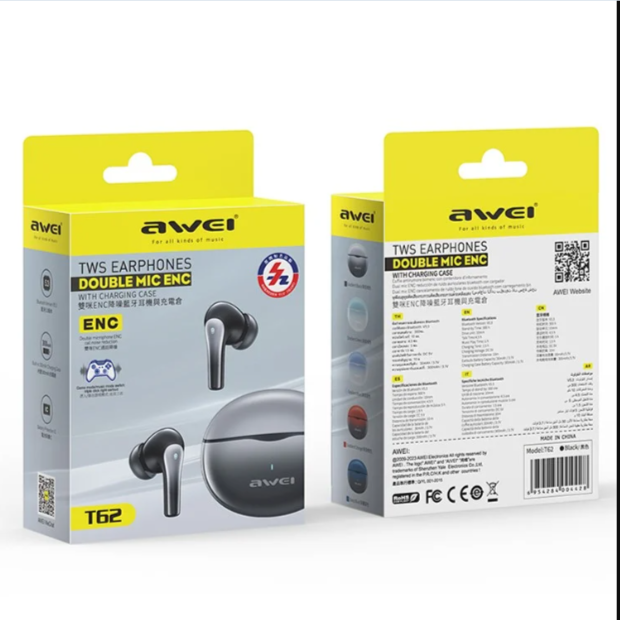 AWEI T62 ENC True Wireless Earphone Double MIC_img_2