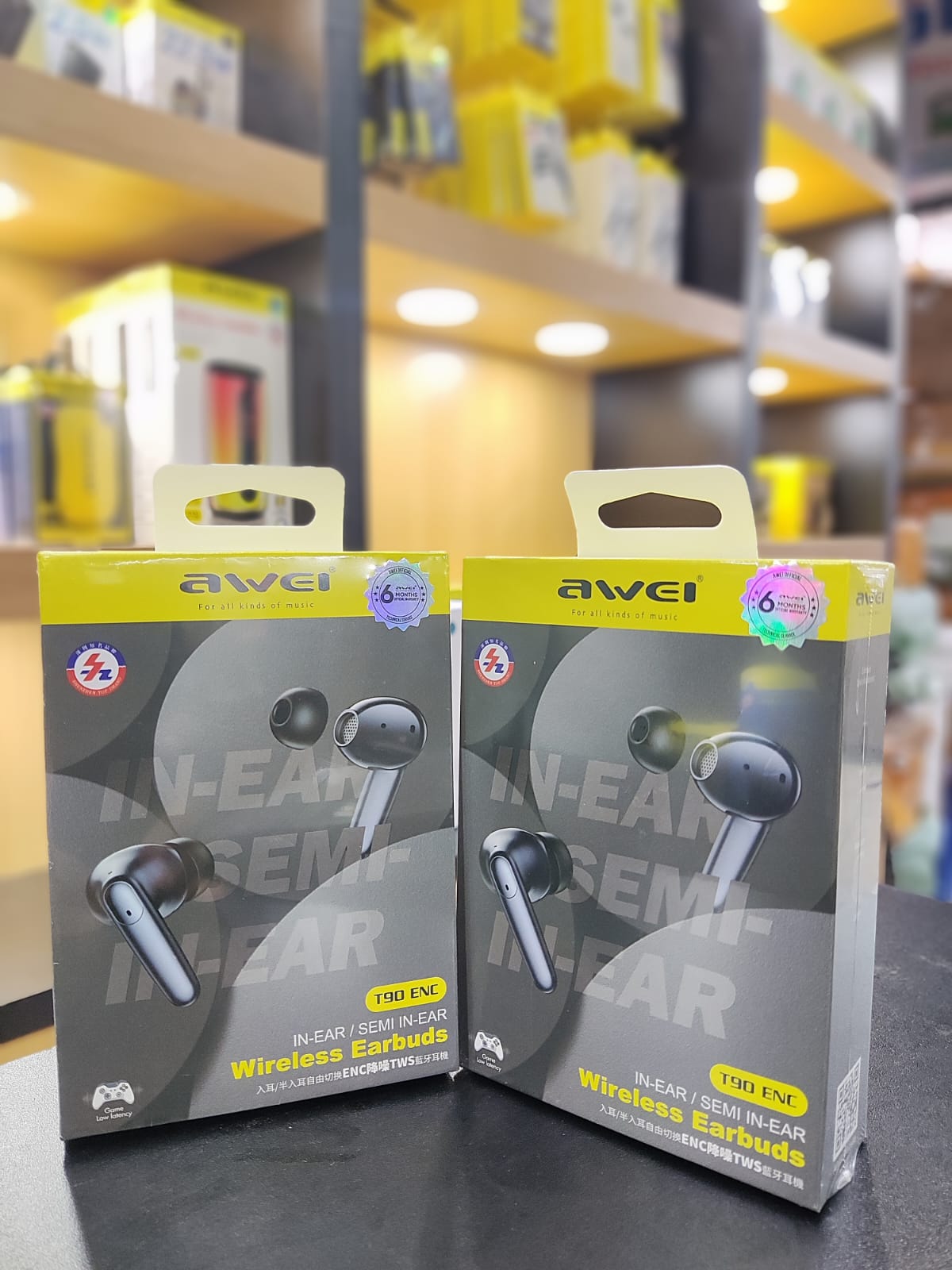 Awei T90 2 in 1 ENC Wireless Bluetooth Earbuds With Mic Noise Reduction Headphones_img_1