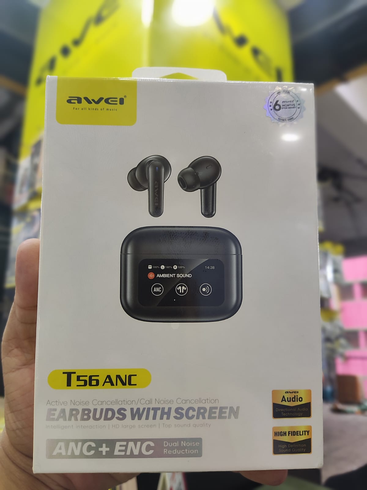 AWEI T56 ANC Earbuds With Screen Intelligent Interaction_img_2