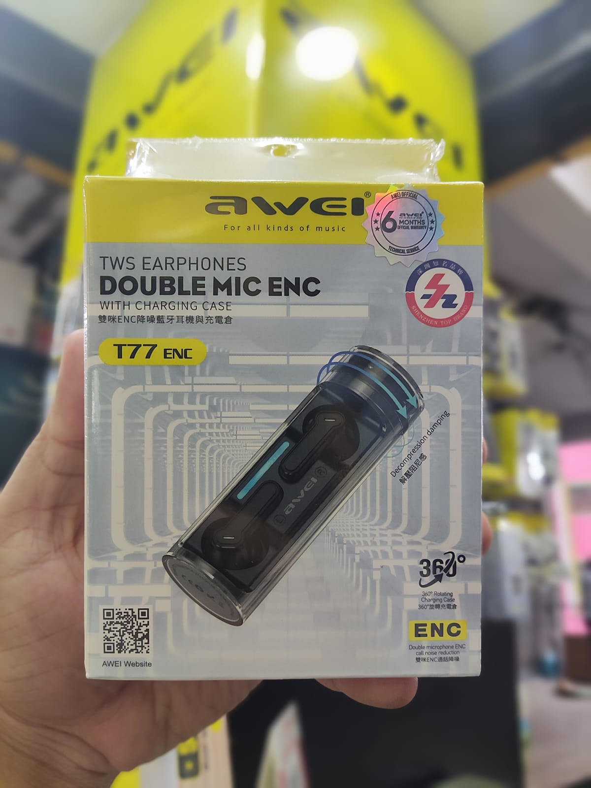 Awei T77 TWS Wireless Earphone Double Mic ENC Bluetooth 5.3_img_2