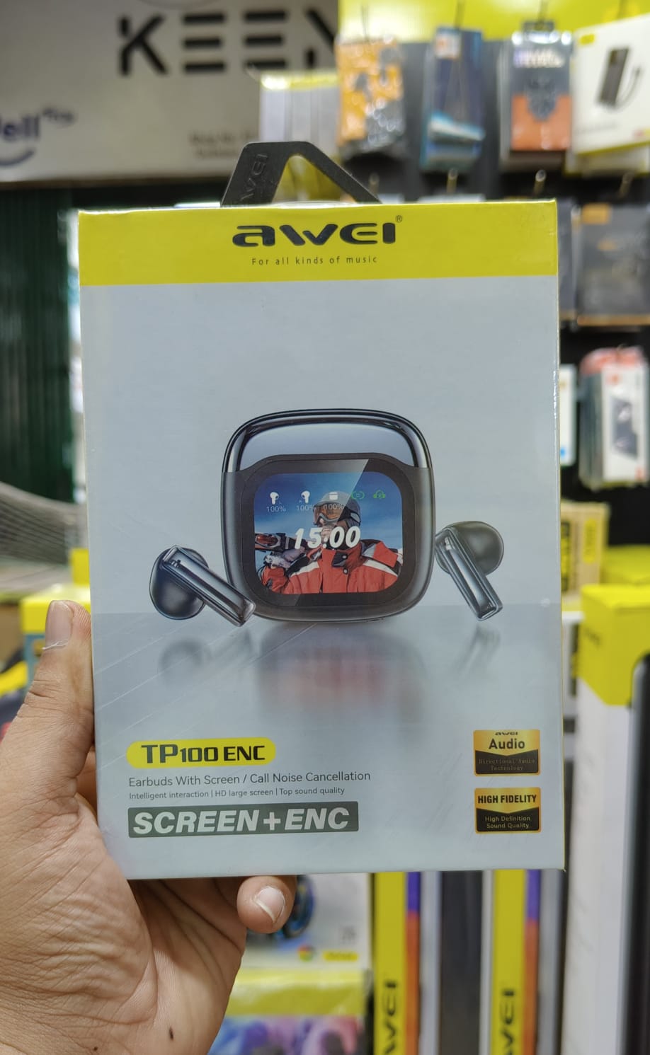 Awei TP100 Enc Hi-Fidelity Sound with Digital Screen Tws Earbuds_img_2