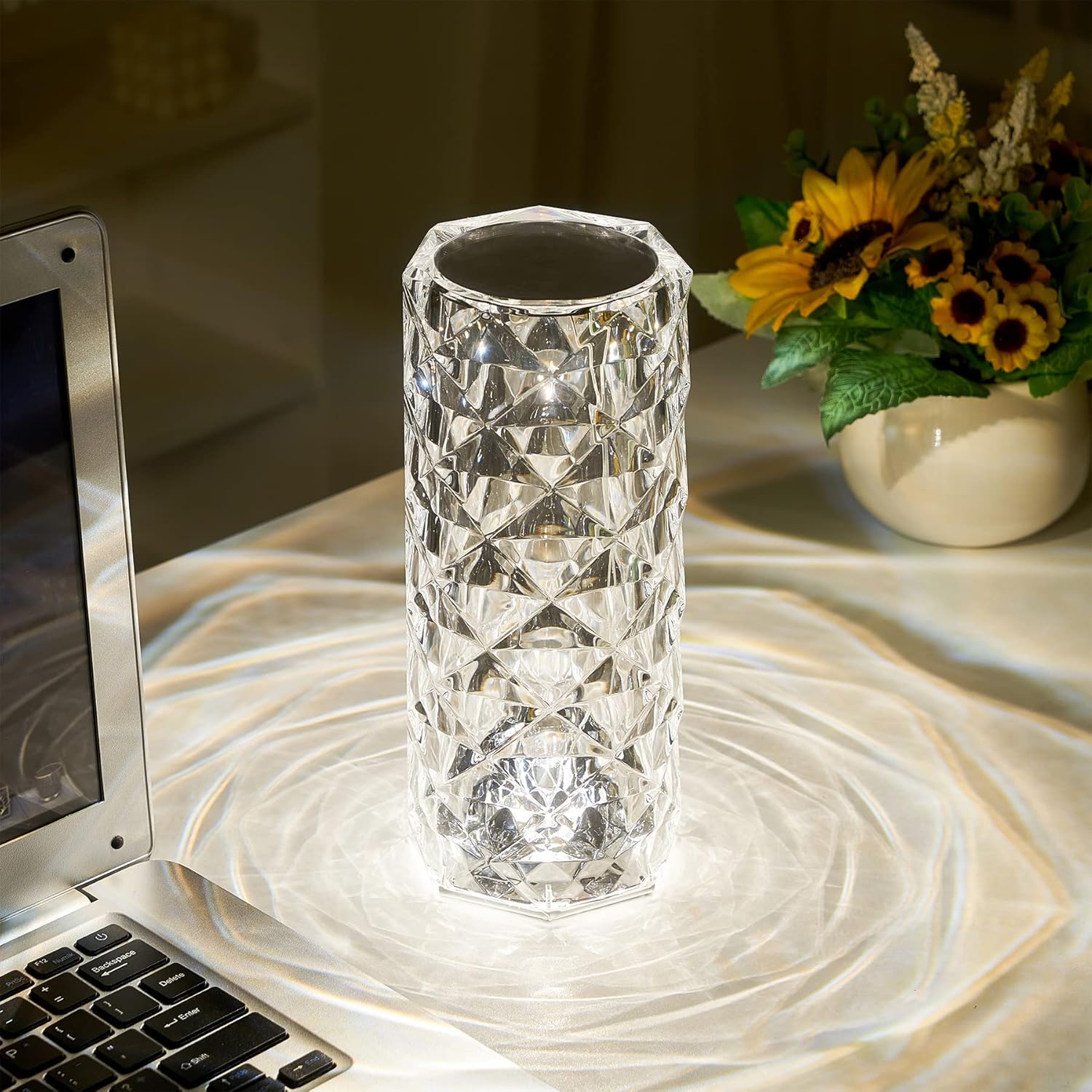 16 Color Crystal Rose Diamond Table Lamp Acrylic Table Lamp for Living Room Bedroom with Remote_img_1