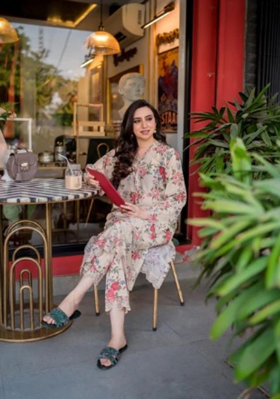 2 Piece Ready to wear Embroidered Shirt & Trouser | Lakhany- Multicolor - Image 2